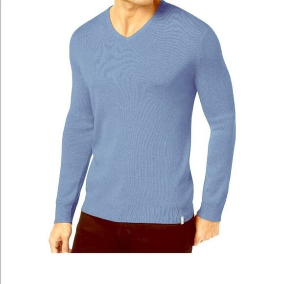 Men’s sweater Calvin Klein Cotton Blend V-Neck Sweater Banded Cuffs XL - Picture 2 of 8